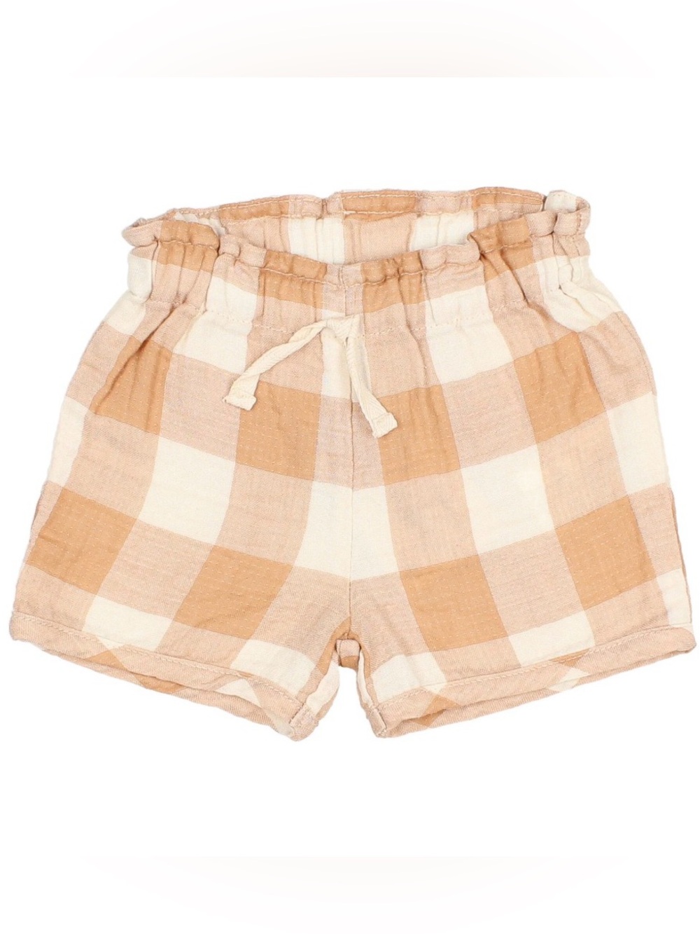 Búho Designer Toddler Orange Plaid Cotton Shorts Size 24 Months